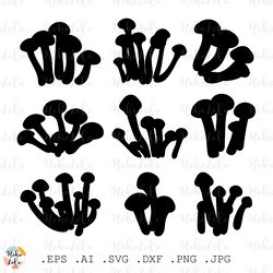 honey mushrooms svg, honey mushrooms silhouette, mushrooms cricut svg, mushrooms stencil templates dxf, clipart png
