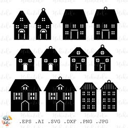 christmas house ornament svg, christmas house ornament silhouette, christmas house ornament cricut