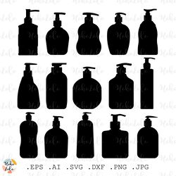 liquid soap svg, shower gel cricut, liquid soap silhouette, shower gel stencil template dxf, liquid soap clipart png