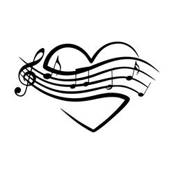 heart music notes svg, music note svg, heartbeat svg, musical notes svg, music heart clipart, heart music note png, svg