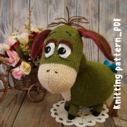 Toy Knitting Patterns - Knit your own plush Eeyore, farm animal figurine