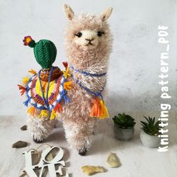 Knitting Pattern - llama alpaca soft toy from yarn