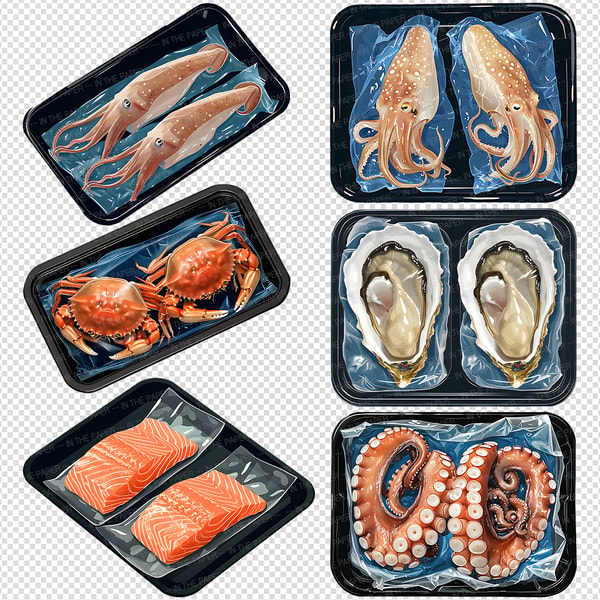 Seafood Supermarket Packaging PNG | Fish Clip art Salmon roe - Inspire ...