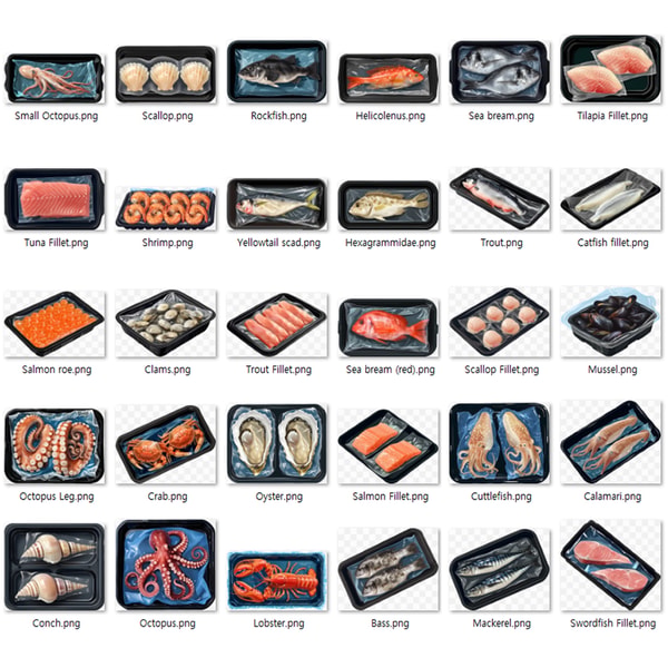 Seafood Supermarket Packaging PNG | Fish Clip art Salmon roe - Inspire ...