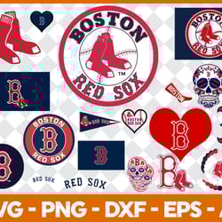 boston redsox mlb svg cut files baseball clipart bundle
