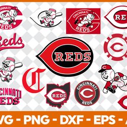 cincinnati reds mlb svg cut files baseball clipart bundle