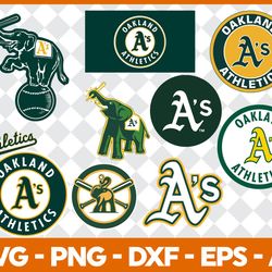 oakland athletics mlb svg cut files baseball clipart bundle