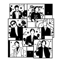 bts members portrait package svg , bts group kpop png , bts eps, kpop star svg , bangtan boys shirt decal , vector files