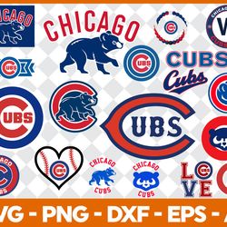chicago cubs mlb svg cut files baseball clipart bundle