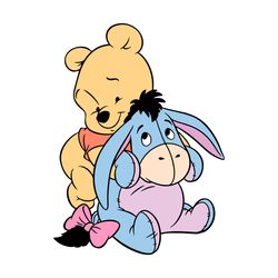 baby pooh and eeyore winnie the, pooh, svg, dxf, eps, pdf, png, cricut, cutting, file, vector, clipart