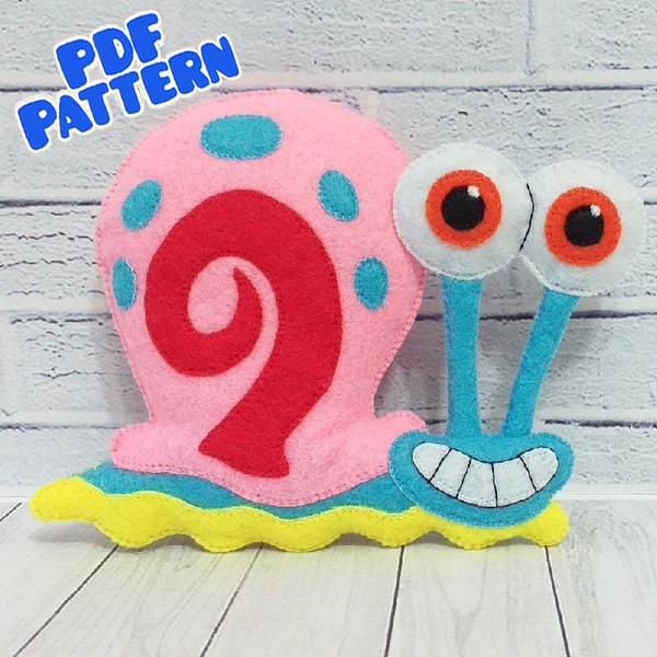 Felt snail pattern Geri made of felt PDF Snail sewing patter | Inspire ...