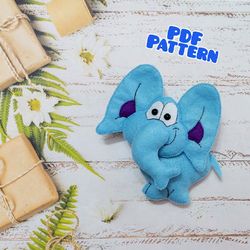 Felt elephant pattern PDF Felt elephant ornament Elephant sewing pattern Pattern felt  Felt animal pattern