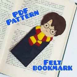 Pattern felt bookmark for the book Harry Potter Felt harry potter Pattern felt Felt pattern PDF Felt ornaments diy