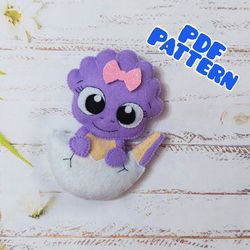 Felt dinosaur pattern Dinosaur ornament Baby dinosaur pattern Dinosaur baby decor Felt pattern PDF felt dinosaur toy