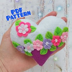 felt heart pattern felt flowers valentine ornaments diy valentine felt valentine pattern felt ornament valentine card