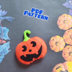 Felt pumpkin Halloween Felt pumpkin ornament pattern Halloween Decor PDF diy halloween halloween pattern