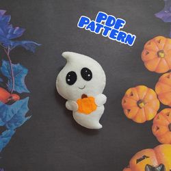 Felt Halloween ghost pattern toy Halloween ghosts ornament felt sewing pattern PDF felt ghost pattern felt patterns