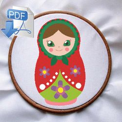 matryoshka cross stitch pattern cross stitch pattern pdf russian doll cross stitch pattern instant download pdf