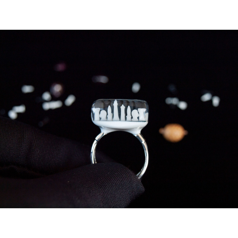 Chess Board Statement Jewelry Adjustable Sterling Silver Ring 5