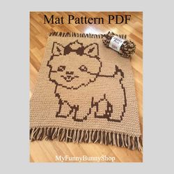 Puppy Mat-Double-sided Loop yarn Finger knitted mat pattern PDF