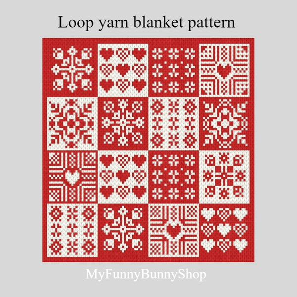 loop-yarn-finger-knitted-granny-blanket