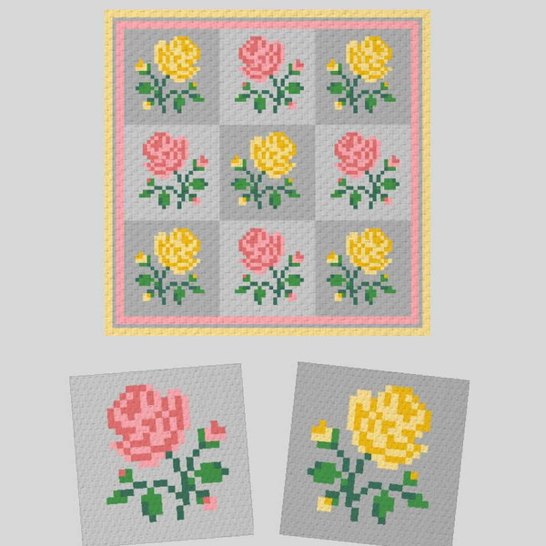 crochet-C2C-rose-graphgan-blanket-2