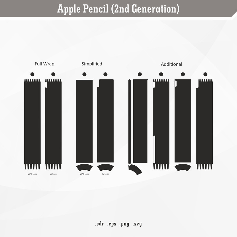 Apple Pencil 2nd Generation  SVG Digital Skin Template 0