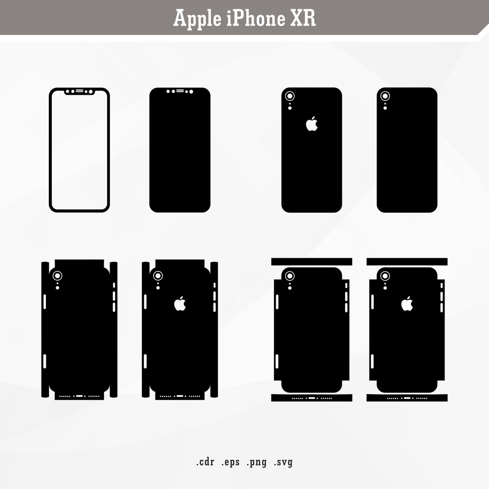 Apple IPhone XR SVG Digital Skin Template 0