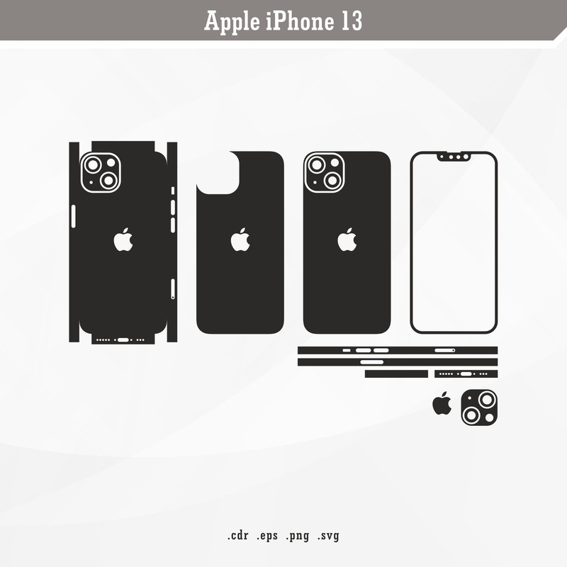 Apple IPhone 13 SVG Digital Skin Template 0