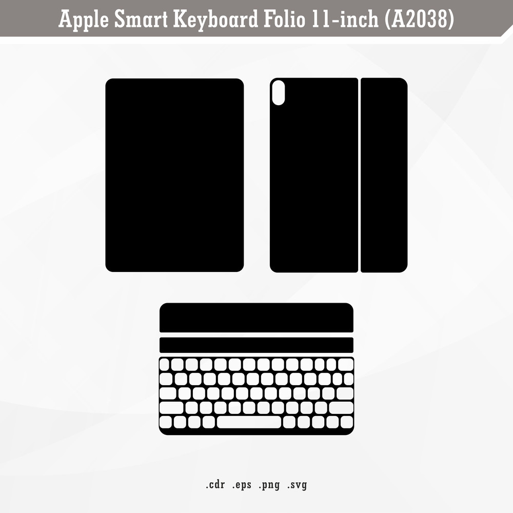Apple Smart Keyboard Folio 11inch A2038 SVG Digital Skin Template 0