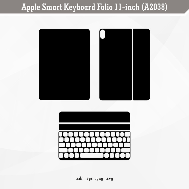 Apple Smart Keyboard Folio 11inch A2038 SVG Digital Skin Template 0