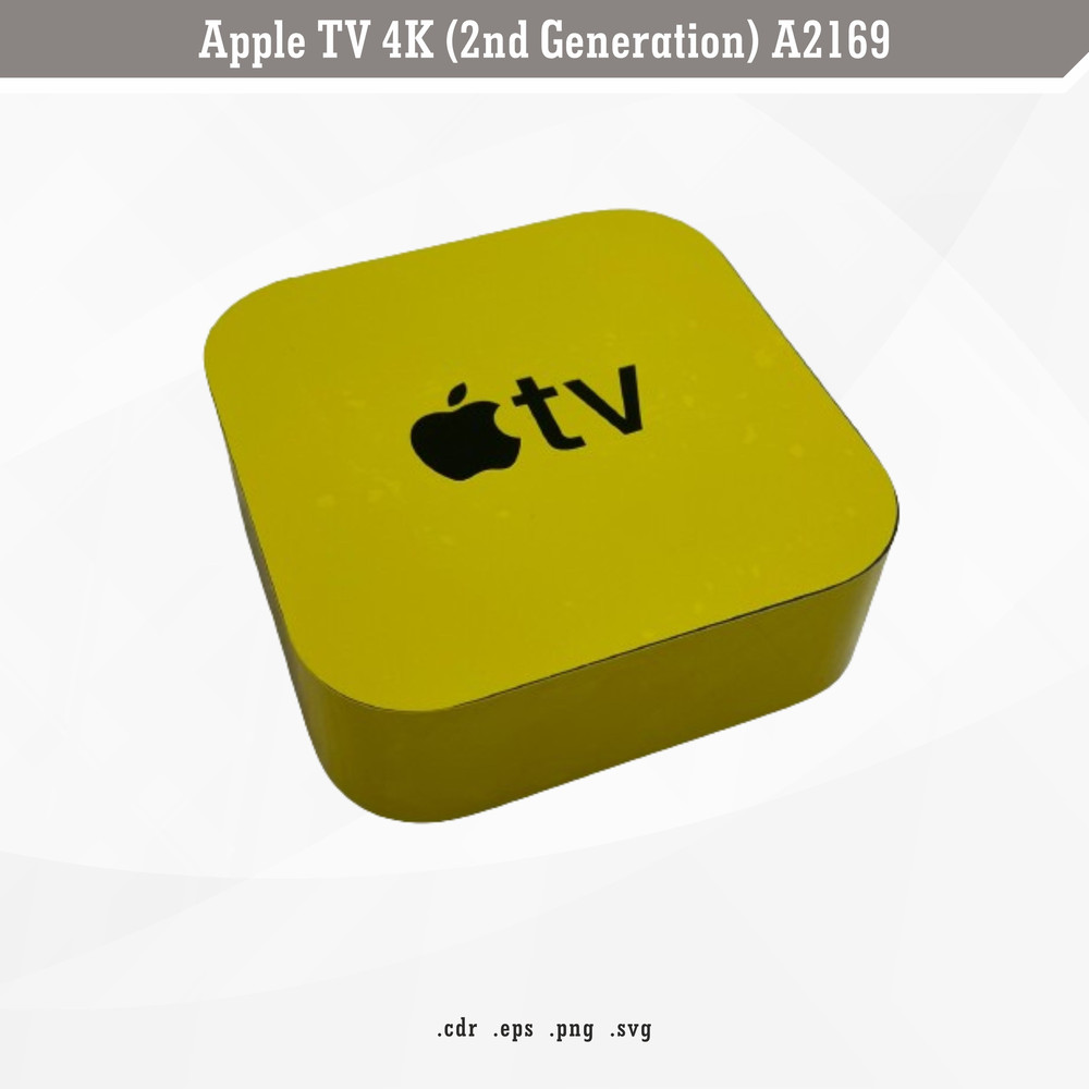 Apple TV 4K 2nd Generation A2169  SVG Digital Skin Template 1