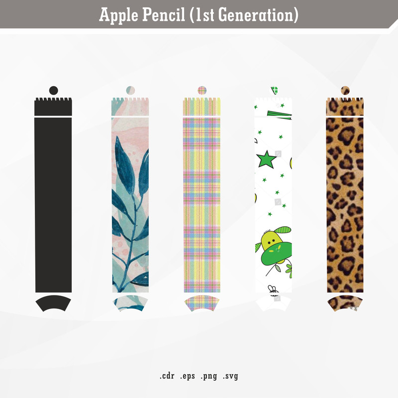 Apple Pencil 1st Generation  SVG Digital Skin Template 0