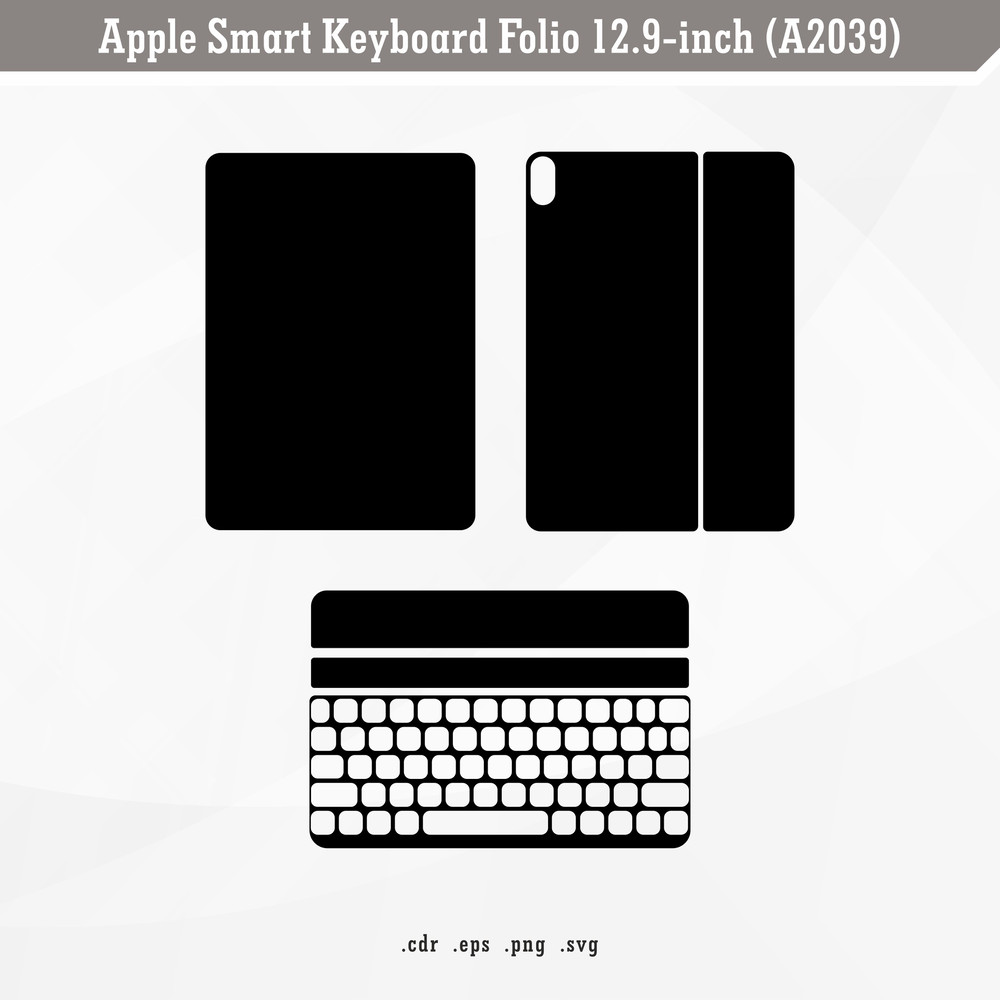 Apple Smart Keyboard Folio 129inch A2039 SVG Digital Skin Template 0
