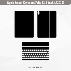 apple smart keyboard folio 12.9inch a2039 | svg digital skin template