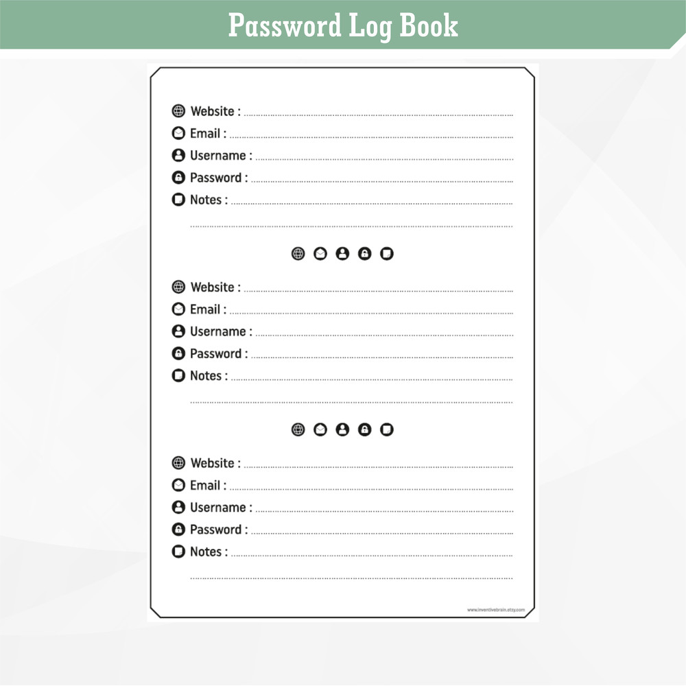 Password Log Book Digital Template 1