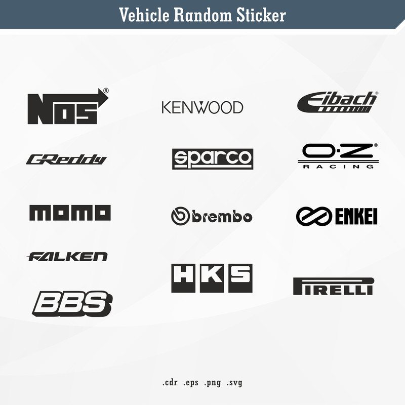 Vehicle Random Sticker SVG Digital Vector 0