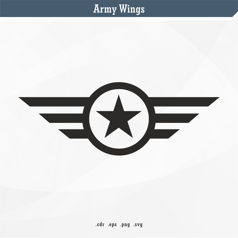 Army Wings SVG Digital Vector 0