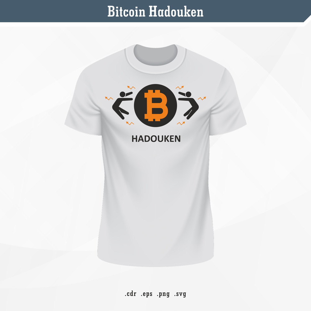 Bitcoin Hadouken SVG Digital Vector 1