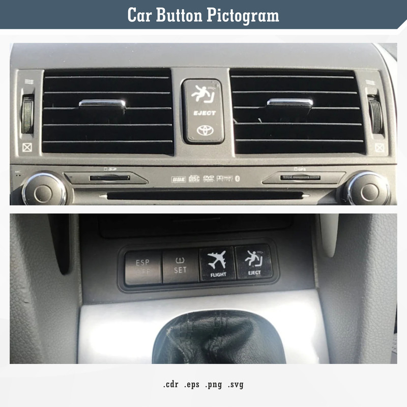 Car Button Pictogram SVG Digital Vector 1