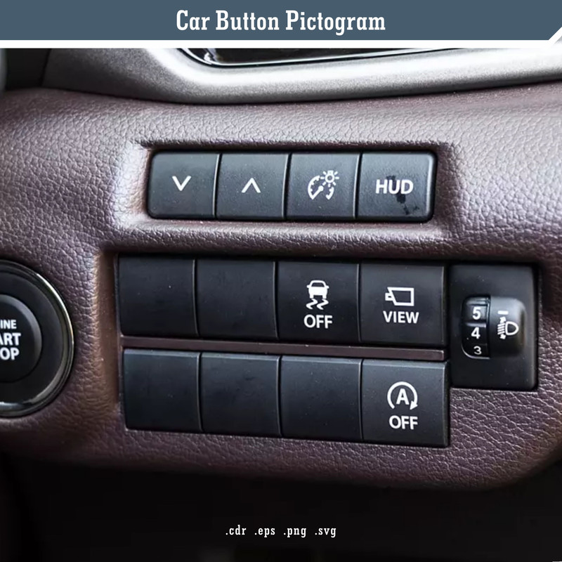 Car Button Pictogram SVG Digital Vector 2