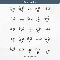 face doodles | svg digital vector