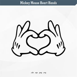 mickey mouse heart hands | svg digital vector