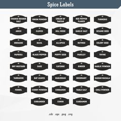 spice labels | svg digital vector