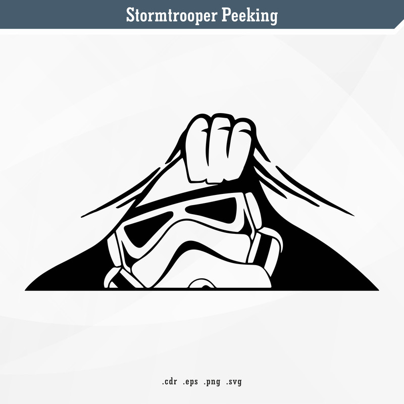 Stormtrooper Peeking  SVG Digital Vector 0