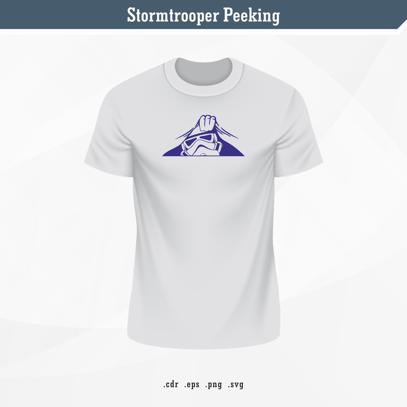 Stormtrooper Peeking  SVG Digital Vector 1