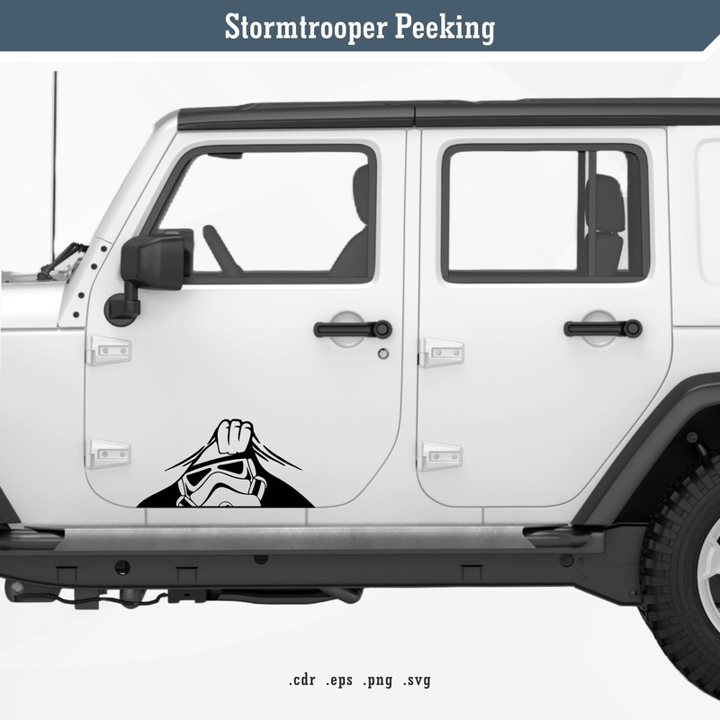 Stormtrooper Peeking  SVG Digital Vector 2