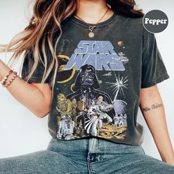 comfort color vintage disney star wars shirt, star wars shirt, star wars a new hope faded, disneyworld shirt,..