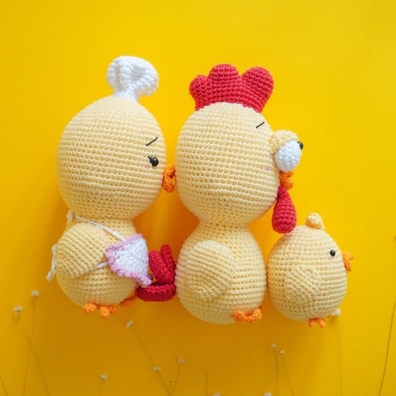 Chicken Family, Amigurumi Crochet Pattern | Inspire Uplift