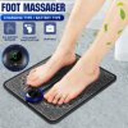Electric EMS Foot Massager Pad Portable Foldable Massage Mat Muscle Stimulation Improve Blood Circulation Relief Pain
